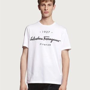 NWT Salvatore Ferragamo 1927 Signature T-shirt White M